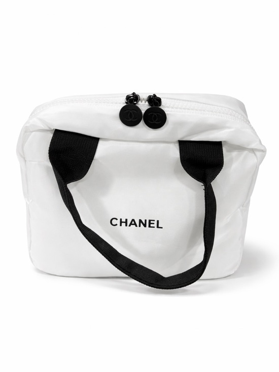 CHANEL Handbags - NWOT Chanel White Nylon Cosmetic Bag
